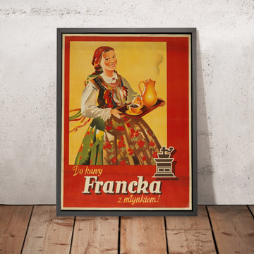 A framed image of Franck Vintage Coffee Poster, 1930s