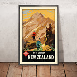 New Zealand Travel Poster: Mt. Cook by Leonard Cornwall Mitchell
