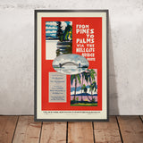 Poster di viaggio di New York: From Pines to Palms di John Held Jr., 1924 