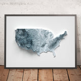 Mapa topográfico en relieve 3D de Estados Unidos 