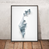 Carte topographique en relief 3D d'Israël 