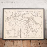Antica mappa del Mondo Arabo, 1960: Petrolio e Oleodotti; Regione Siriana della RAU; Luoghi Sacri 