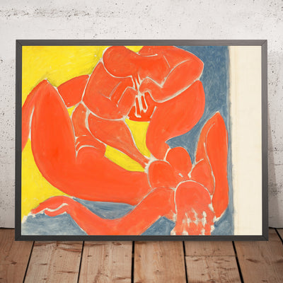 A framed image of Nymphe et faune rouge (Nymph and Red Faun) by Henri Matisse, 1939