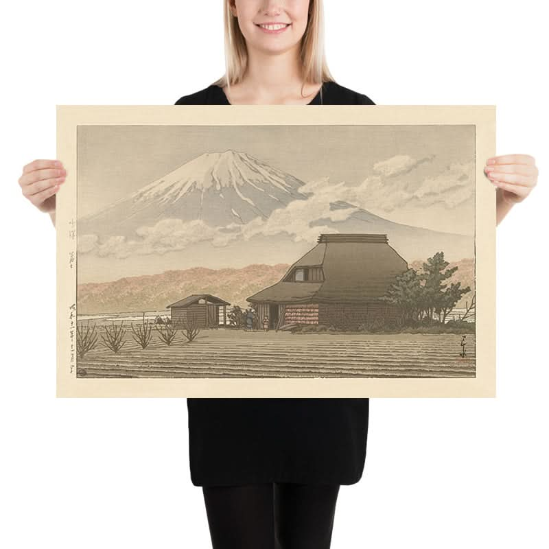 Monte Fuji desde la aldea de Narusawa por Hasui Kawase, 1936