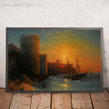 A framed image of Sunset over Constantinople by Ivan Konstantinovich Aivazovsky, 1861