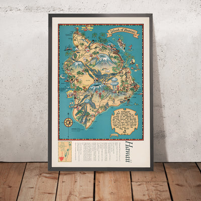 Vintage Pictorial Map of the Big Island, Hawaii, 1935