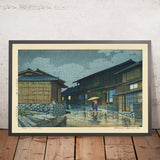 Nissaka in the Rain by Hasui Kawase 1942