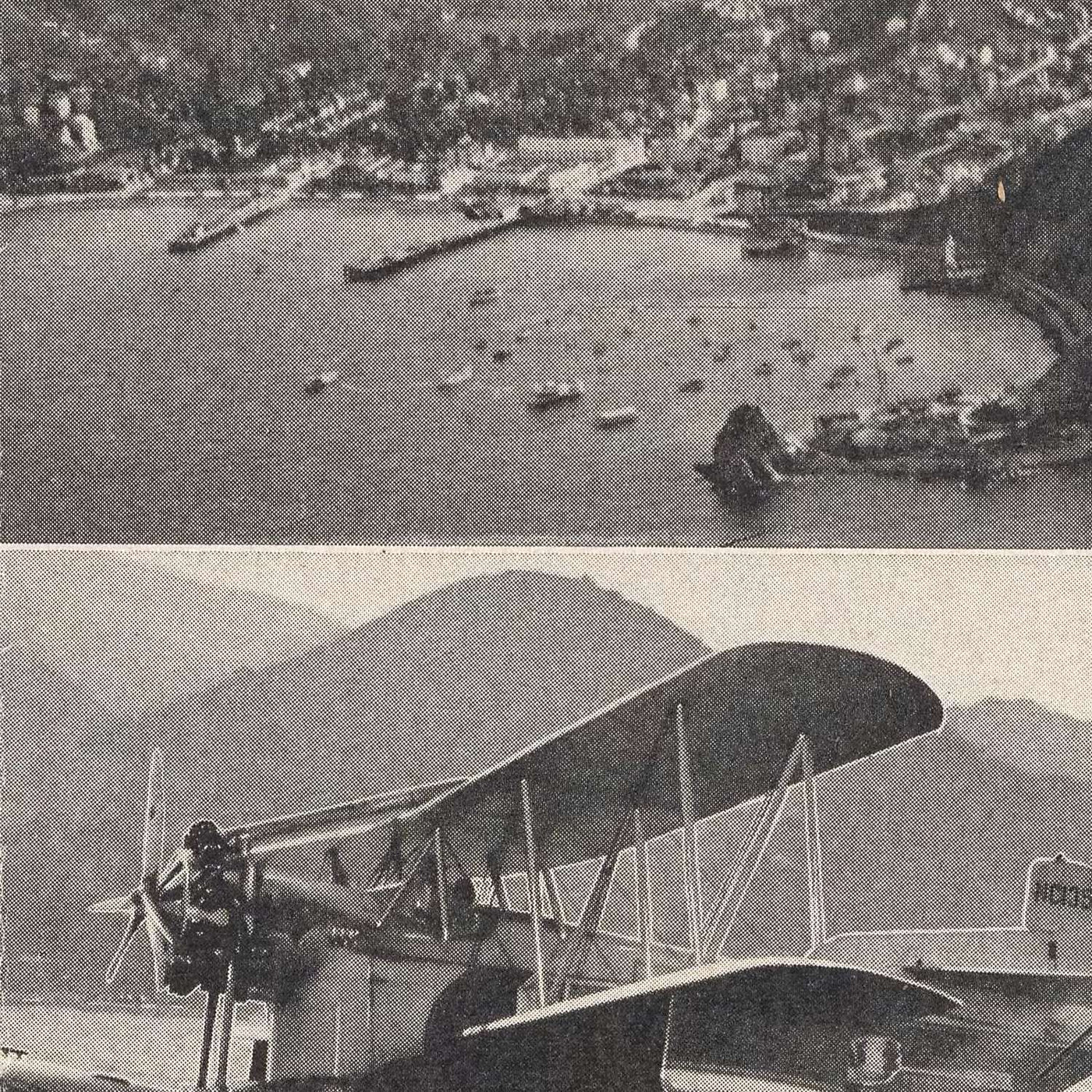 Pictorial Map of Los Angeles to Catalina Airline Route, 1929: Western Air Express, Casino Resort, Tri-Motored Fokker, Santa Monica, Pasadena