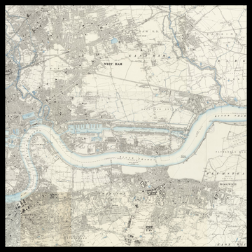 Una vecchia mappa Ordnance Survey del Borgo di Newham