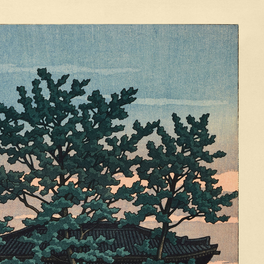 Templo Kiko, Prefectura de Nara por Hasui Kawase 1935 