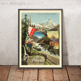 Affiche de voyage de Zermatt : Mont Cervin et Mont Rose par Frédéric Hugo d'Alesi, 1895 