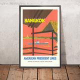 Bangkok Travel Poster: American President Lines by J. Clift, 1958