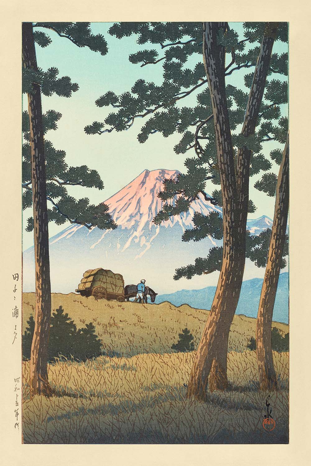 Evening at Tago Bay with Mt. Fuji by Hasui Kawase, 1935