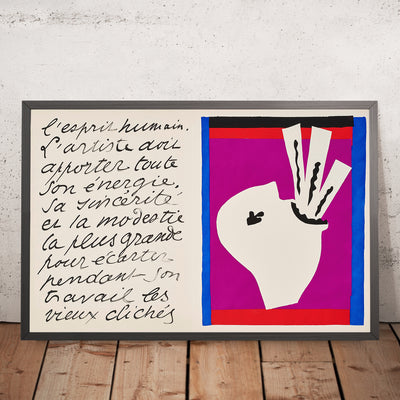 A framed image of L’avaleur de sabres (The sword swallower) by Henri Matisse, 1947