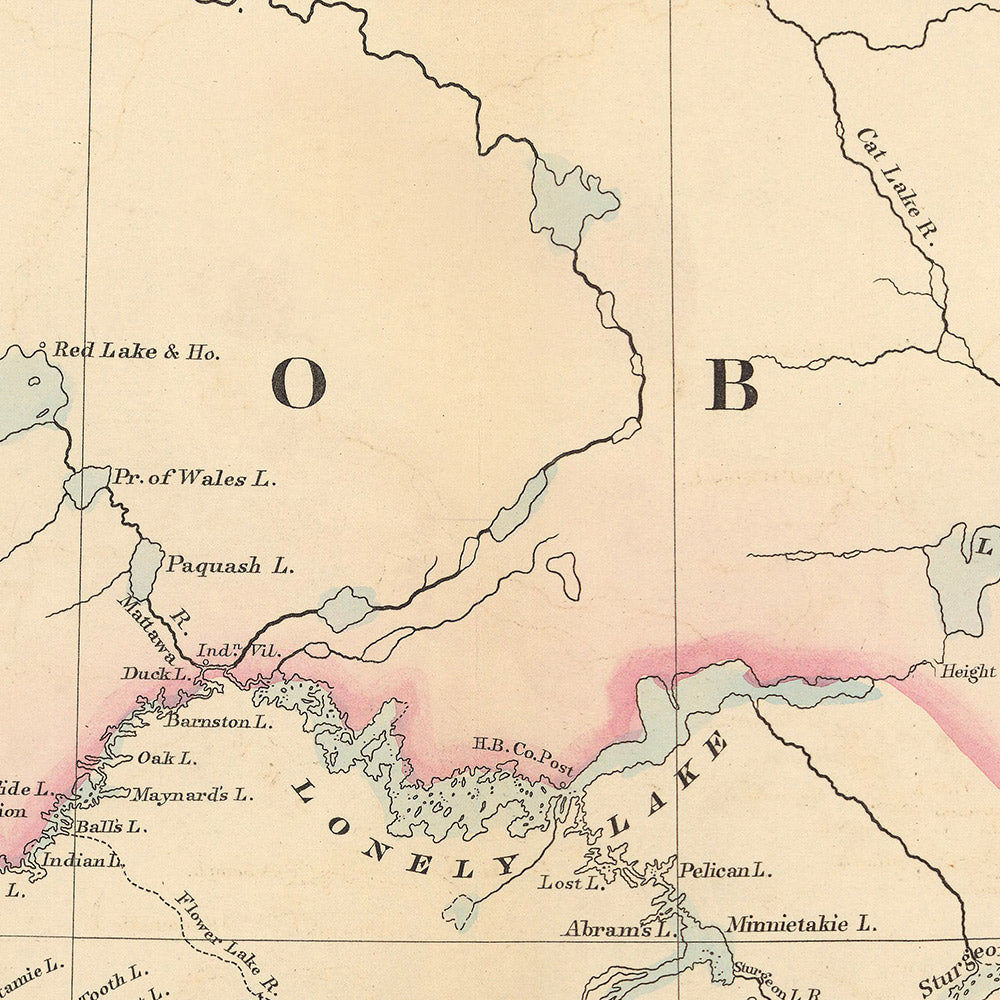 Old Map of Manitoba by Arrowsmith, 1884: Winnipeg, Red River, Lake Winnipeg, Railroads, Borders