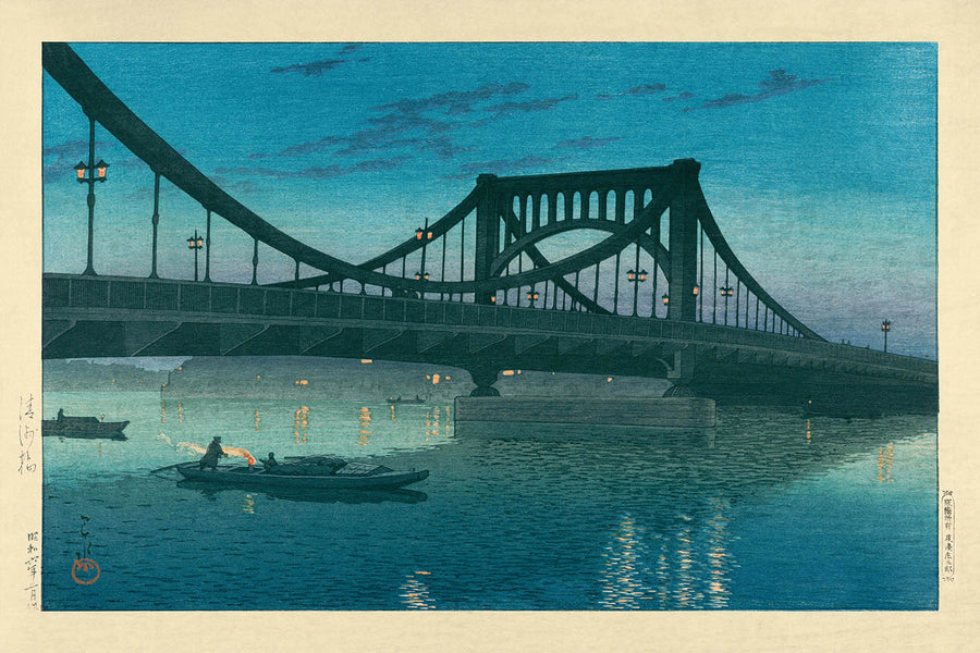 Puente Kiyosu de Hasui Kawase, 1935 