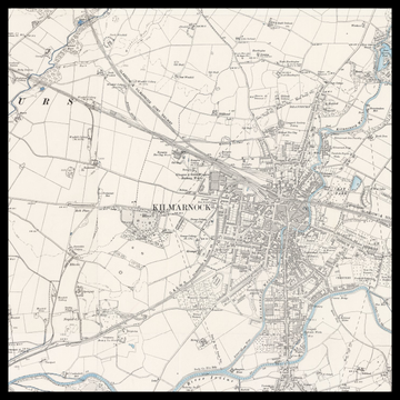 Una vecchia mappa Ordnance Survey di Kilmarnock