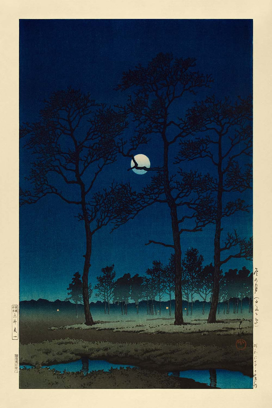 Luna de invierno sobre la llanura de Toyama de Hasui Kawase, 1931 