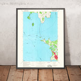 Old Map of Lake Champlain, Vermont by USGS, 1966 – Burlington, Colchester & South Hero Island