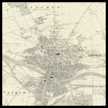 An old Ordnance Survey map of Lincoln