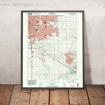 Map of Bloomington, Illinois by USGS, 1998 – Normal, Lake Bloomington & Illinois State University