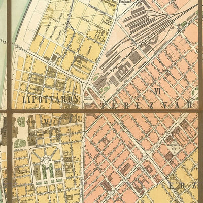 Large Old Map of Budapest by Homolka, 1903: Chain Bridge, Parliament, Gellért Hill, Andrássy Ave, Castle Hill