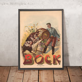 The Three Bocks Vintage Bock Beer Poster by Henry Jerome Schile, 1895