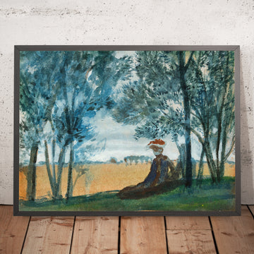 A framed image of Seated Couple in a Landscape by August Macke, 1904