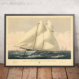 The Yacht Mohawk of New York by Currier & Ives, 1876