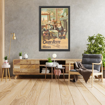 A framed image of Oude Beste Vintage Genever Poster, 1909