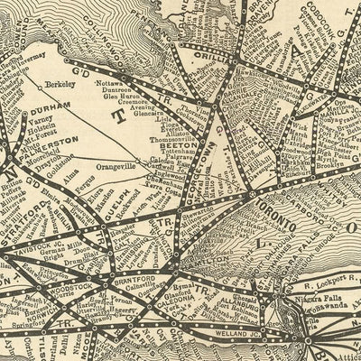 Alte Karte von Ontario und den Großen Seen, 1898: Toronto, Chicago, Niagarafälle, St. Lawrence, Detroit