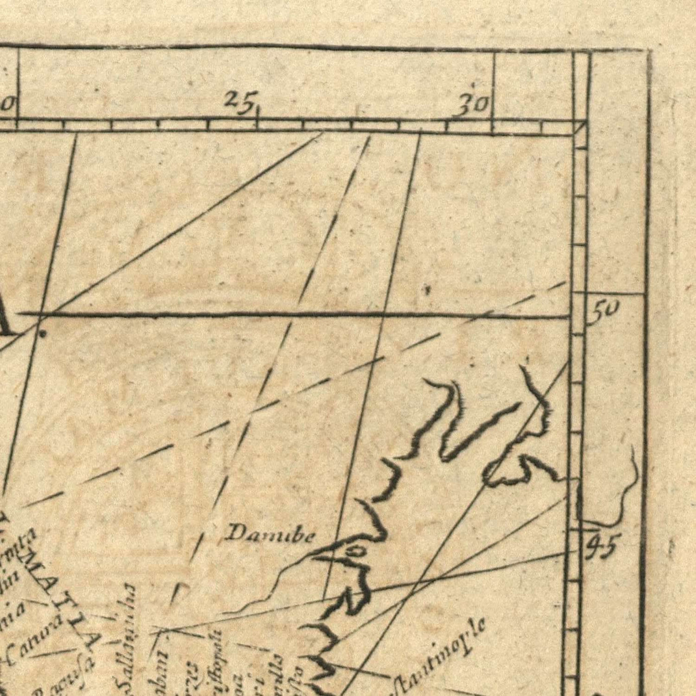 Alte Atlantische Ozean Seekarte von Mount, 1766: Küsten, Loxodrome, Kompassrose