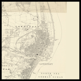 Personalised Old Map of Lowestoft