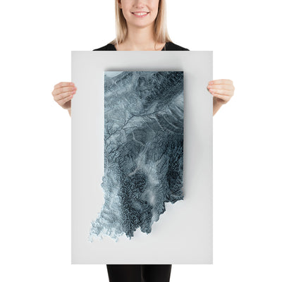 Indiana Topographische 3D-Reliefkarte 