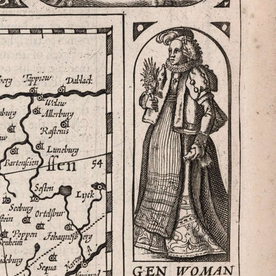 Alte Deutschlandkarte von Speed, 1626: Berlin, Hamburg, München, Nordsee, Ostsee