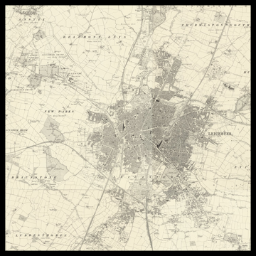 Eine alte Ordnance-Survey-Karte von Leicester