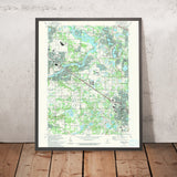 Map of Barrington, Illinois by USGS, 1993 – Lake Zurich, Fox River & Cuba Marsh Forest Preserve