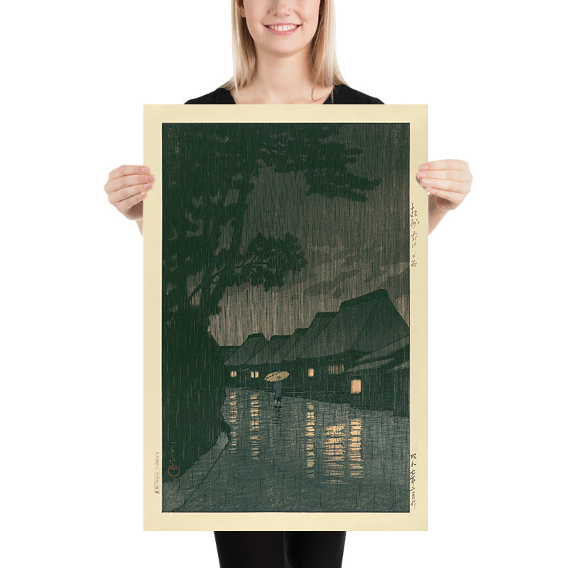 Notte piovosa a Maekawa di Hasui Kawase, 1935 
