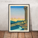 Reiseplakat Bern: Bellevue Palace & Grandhotel Bernerhof von Emil Cardinaux, 1934 