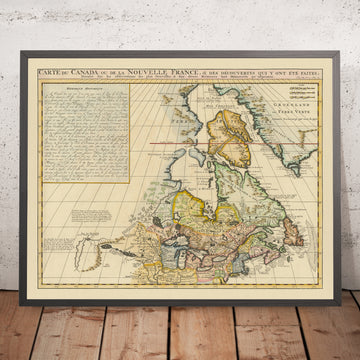 Alte seltene Karte von Kanada von Chatelain, 1719: Große Seen, Hudson Bay, Sankt-Lorenz-Strom, Detroit, Montreal 