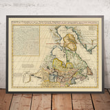 Alte seltene Karte von Kanada von Chatelain, 1719: Große Seen, Hudson Bay, Sankt-Lorenz-Strom, Detroit, Montreal 