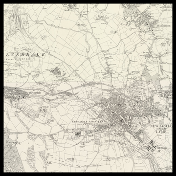 An old Ordnance Survey map of Newcastle-under-Lyme