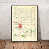 Old Map of Abilene, Kansas by USGS, 1964 – Granville, Smoky Hill River & Buffalo Creek