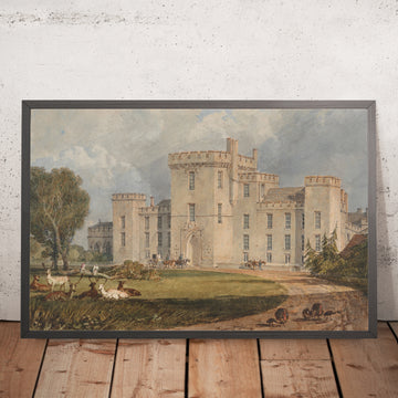 A framed image of View of Hampton Court, Hertefordshire, from the Northwest by Turner, 1806