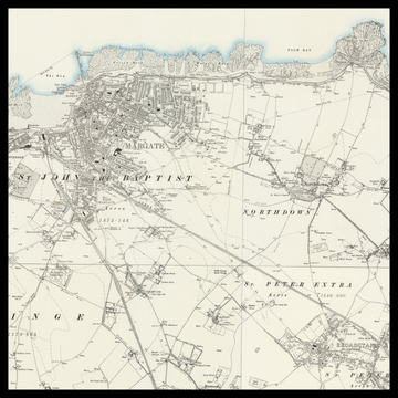 Una vecchia mappa Ordnance Survey di Margate