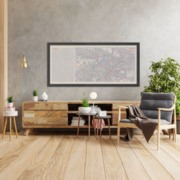 Grande mappa stradale di Los Angeles, 1955: Griffith Park, Elysian Park, fiume LA, centro, Hollywood 