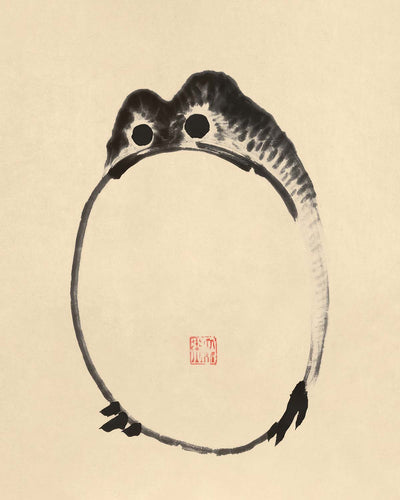 Disappointed Frog by Ike no Taiga, 1775