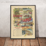 Póster de viaje del norte de Francia: Excursions à la mer de Gustave Fraipont, 1891 