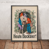 Vintage Bock Beer Poster by Carl Burckardt, 1900