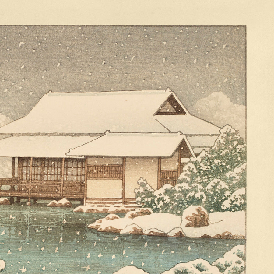 Snow at Kiyosumi Park by Hasui Kawase 1935